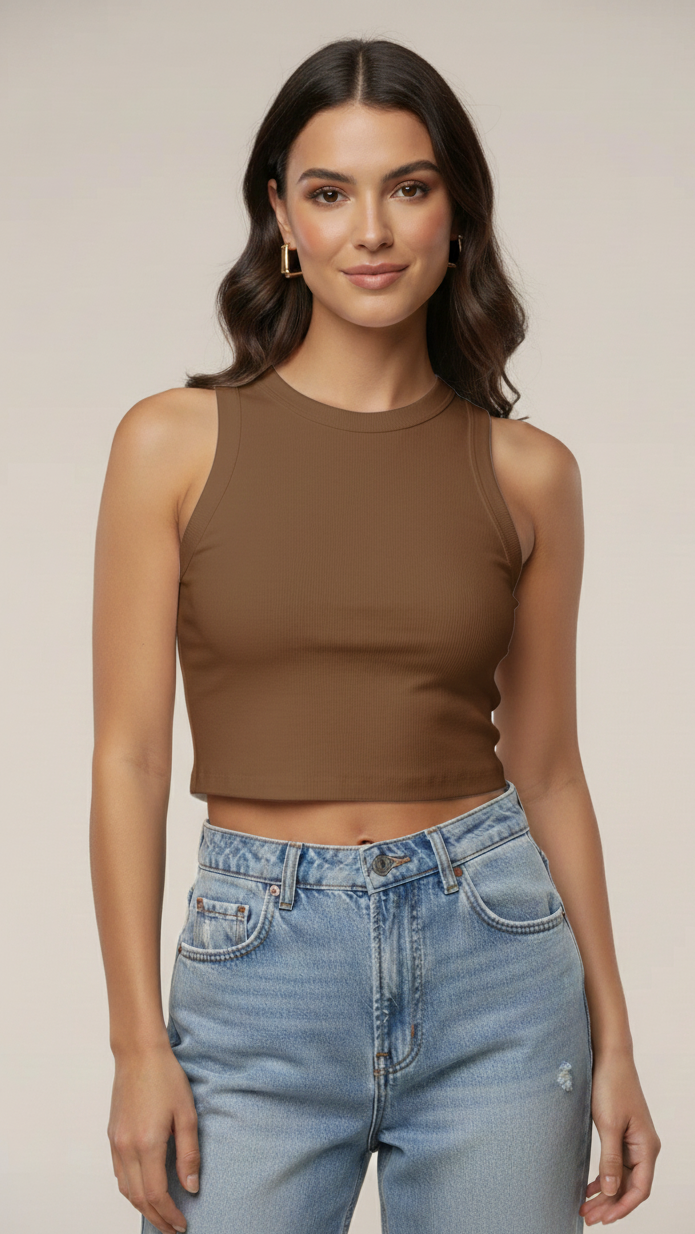 Camiseta Rib Crop